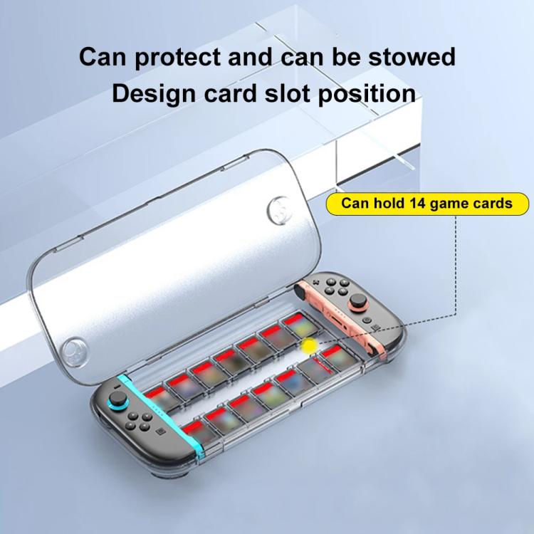 For Nintendo Switch 2 Console Crystal Storage Case Organizer Anti-Scratch Travel Box With 14 Game Card Slots, Host case Clear Black, Host case Clear White