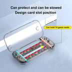 For Nintendo Switch 2 Console Crystal Storage Case Organizer Anti-Scratch Travel Box With 14 Game Card Slots, Host case Clear Black, Host case Clear White