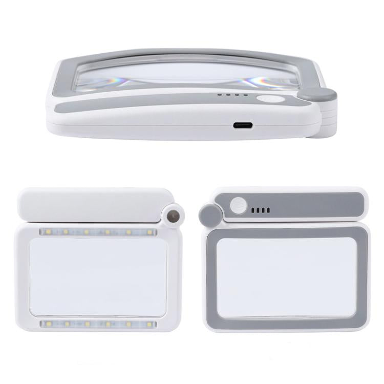 3.5X 12LED Folding Magnifying Glass Handheld Reading Glass With Charge Display, 3.5X