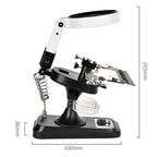 5x 10x Desktop Handheld Magnifying Glass 32 LEDs Soldering Iron Maintenance Workbench