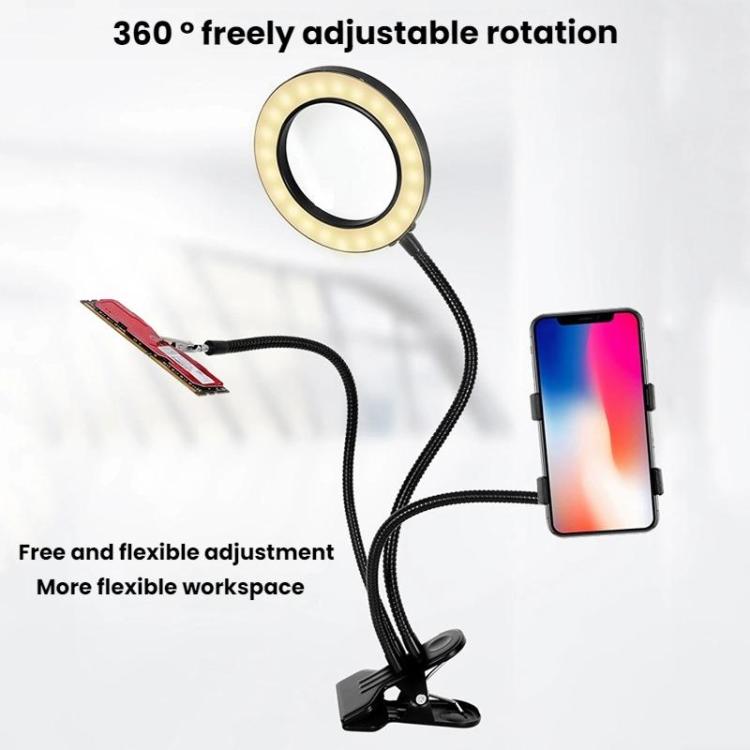 10X 72LEDs Optical Magnifying Glass Hose Type Mobile Phone Holder, 10X