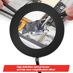 10X 72LEDs Optical Magnifying Glass Hose Type Mobile Phone Holder, 10X
