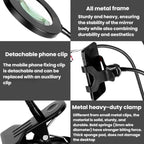 10X 72LEDs Optical Magnifying Glass Hose Type Mobile Phone Holder, 10X