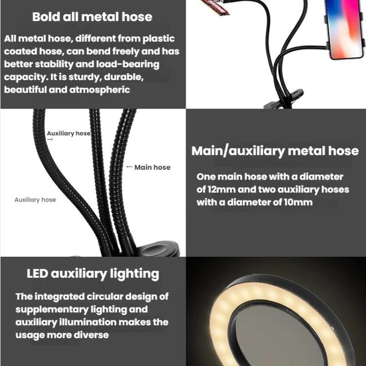 10X 72LEDs Optical Magnifying Glass Hose Type Mobile Phone Holder, 10X
