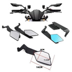 Motorcycle Universal Aluminum Alloy Wind Wing Rearview Mirror, White Mirror