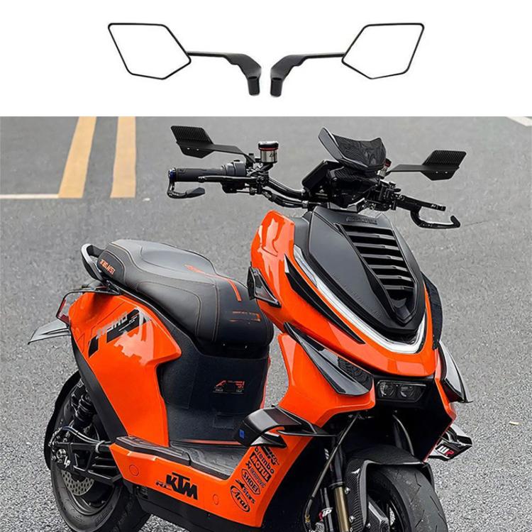 Motorcycle Universal Aluminum Alloy Wind Wing Rearview Mirror, White Mirror