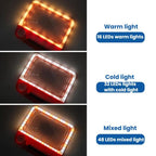 5/10X 48LEDs Magnifier 3 Colors Cold Warm Brightness Adjustment Handheld Loupe, Battery Orange, Charging Orange, Battery Blue, Charging Blue
