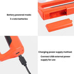5/10X 48LEDs Magnifier 3 Colors Cold Warm Brightness Adjustment Handheld Loupe, Battery Orange, Charging Orange, Battery Blue, Charging Blue