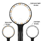 5/10X 30 LEDs Magnifying Glass USB Charging Neck Worn Handheld For Reading Maintenance, 5/10X