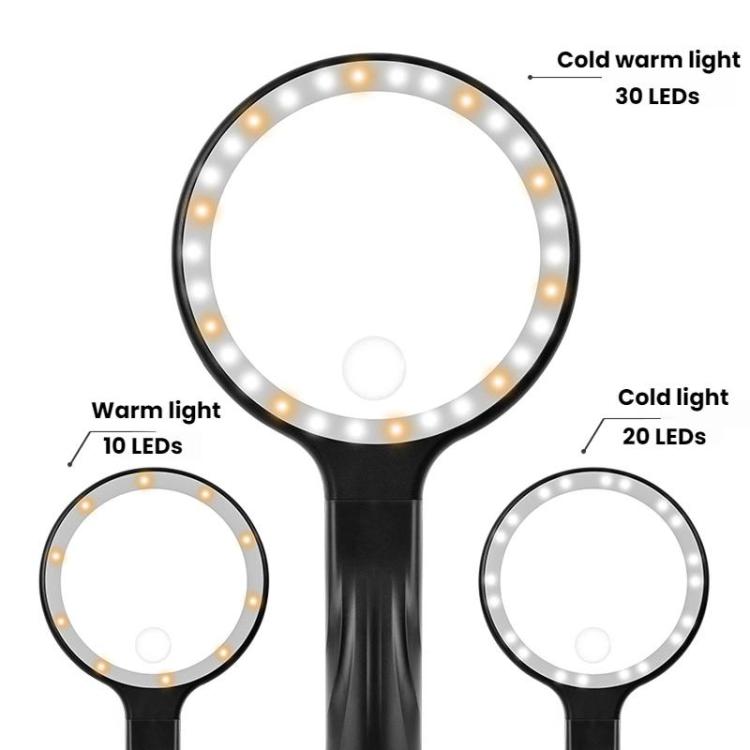 5/10X 30 LEDs Magnifying Glass USB Charging Neck Worn Handheld For Reading Maintenance, 5/10X