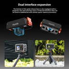 For DJI Osmo Action 5 Pro /4/3 Flymile Magnetic Quick Release Base With 1/4-inch Screw & 2-claw Interface, 1/4-inch Screw & 2-claw