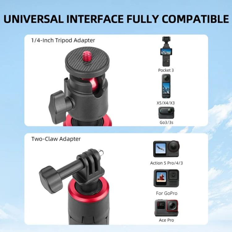 Extendable Selfie Stick Tripod For Action Cameras One-Button Quick Setup Monopod With Wide-Angle View, Flymile 1.4m, Flymile 1.6m