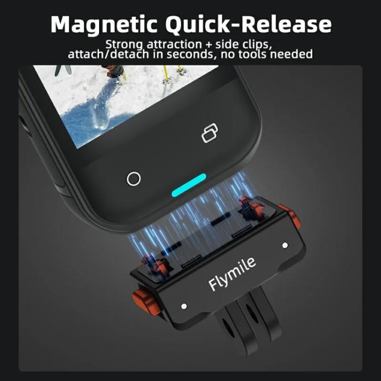 Flymile Plastic Magnetic Quick-Release Base For Insta360 Ace Pro 2/X5/X4/X3/X2/Ace Pro/Ace, 2-claw