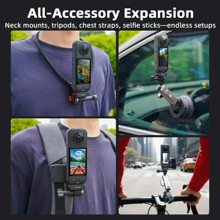 Flymile Plastic Magnetic Quick-Release Base For Insta360 Ace Pro 2/X5/X4/X3/X2/Ace Pro/Ace, 2-claw