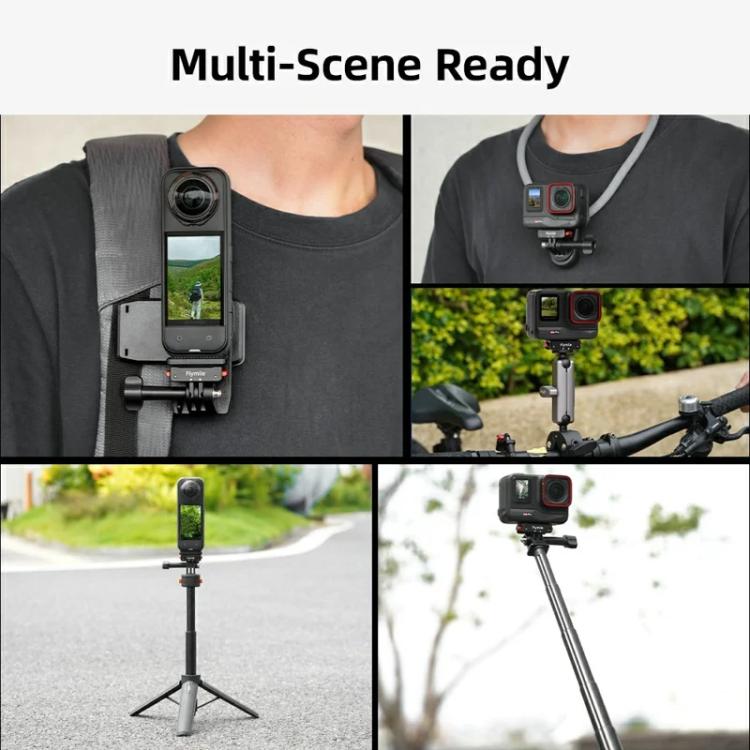 Flymile Magnetic Quick-Release Base 1/4 Inch Thread Foldable Extension Kit for Insta360 Ace Pro 2/Ace Pro/Ace/X5/X4/X3/X2, 1/4 Inch Thread Foldable Kit