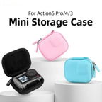 Flymile PU Mini Camera Case with Carabiner For Caged DJI Action 3/4/5 Pro/Insta360 Ace Pro 2/1/GoPro