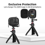 Flymile PU Mini Camera Case with Carabiner For Caged DJI Action 3/4/5 Pro/Insta360 Ace Pro 2/1/GoPro