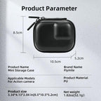 Flymile PU Mini Camera Case with Carabiner For Caged DJI Action 3/4/5 Pro/Insta360 Ace Pro 2/1/GoPro