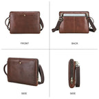 CONTACTS FAMILY 14.2 Inch Crazy Horse Leather Messenger Bag Vintage Crossbody Laptop Briefcase, For Macbook Pro 14.2 Inch