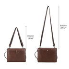CONTACTS FAMILY 14.2 Inch Crazy Horse Leather Messenger Bag Vintage Crossbody Laptop Briefcase, For Macbook Pro 14.2 Inch