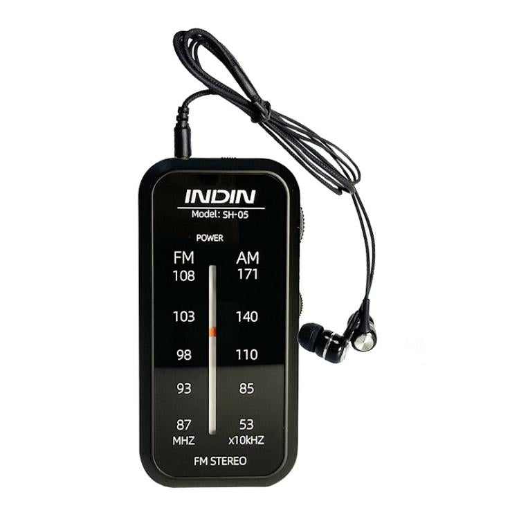 INDIN SH05 Mini Stereo AM/FM Radio With Earphone & Stainless Steel Clip, SH05