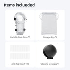 For Insta360 X5 AMagisn 60m/196ft Diving Case Quick-Release Full Invisible Waterproof Underwater Housing