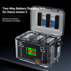 CYNOVA Fast Charging Hub for DJI Osmo 360/Action 5 Pro/4/3 With 1.14 inch TFT LCD Display, Charging Hub
