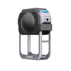 For DJI Osmo 360 TELESIN Aluminum Alloy Protective Cage Expansion Frame with Lens Cover, Aluminum Alloy Cage
