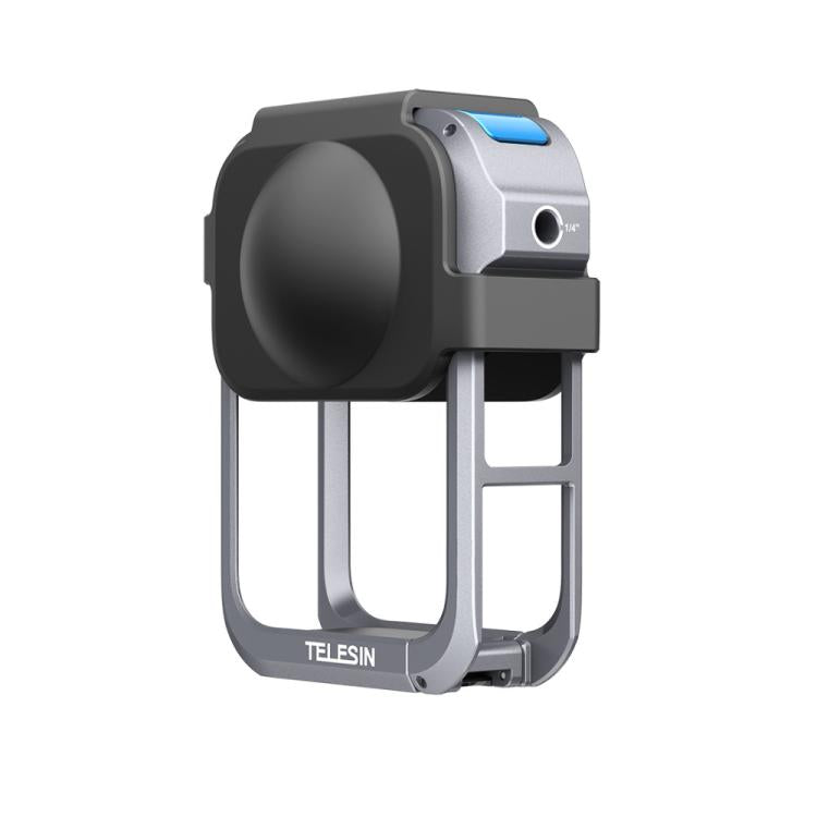 For DJI Osmo 360 TELESIN Aluminum Alloy Protective Cage Expansion Frame with Lens Cover, Aluminum Alloy Cage