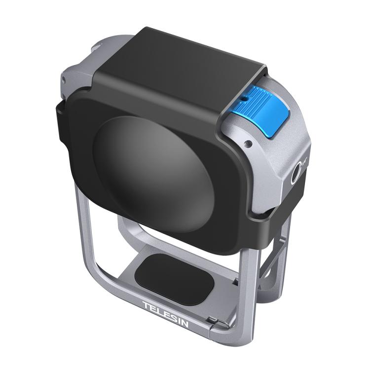 For DJI Osmo 360 TELESIN Aluminum Alloy Protective Cage Expansion Frame with Lens Cover, Aluminum Alloy Cage