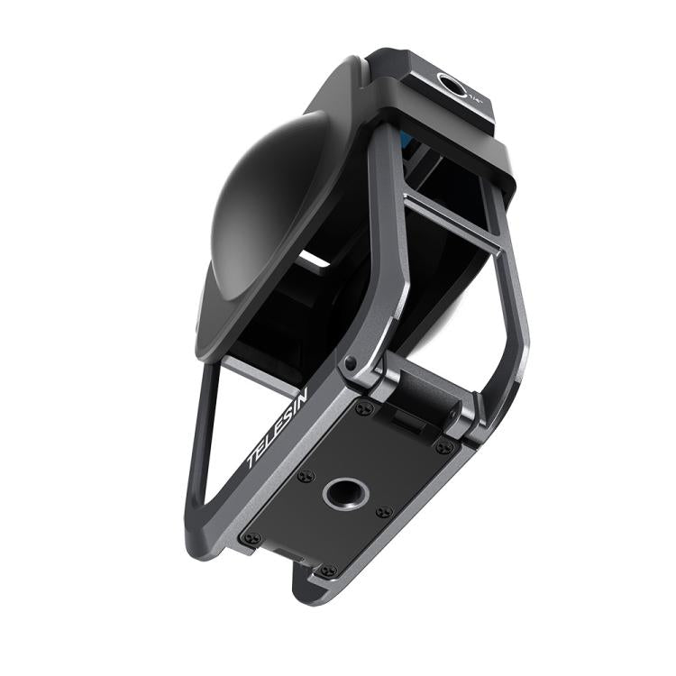 For DJI Osmo 360 TELESIN Aluminum Alloy Protective Cage Expansion Frame with Lens Cover, Aluminum Alloy Cage