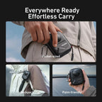 PU Carrying Case for DJI Osmo 360 Camera Protective Pouch with Carabiner Clip, TELESIN Full-Coverage, TELESIN Open Bottom