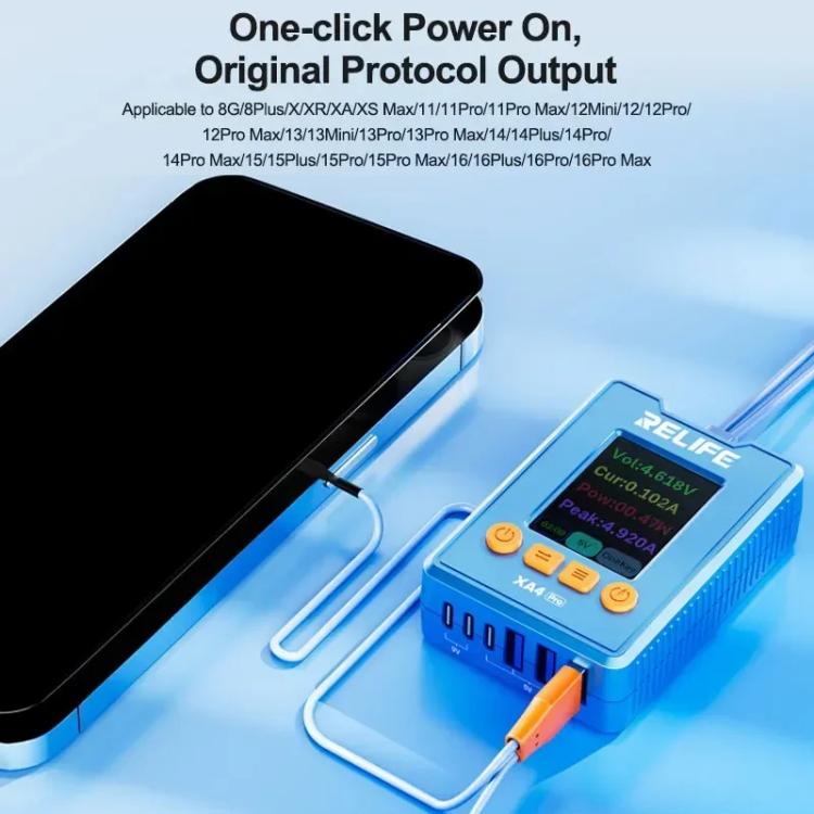 For Apple 8-16 Series One-click Power Cord Dual-port Design Supports Firmware Upgrade / Update, XA4 Pro