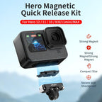 aMagisn Magnetic Quick Release Adapter for GoPro HERO13/12/11/10/9/8/11 Mini/MAX, 2-in-1 Kit, Separate Top Mount Plate, Separate Base Unit