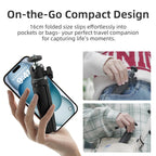 aMagisn Mini Tripod Selfie Stick with 360-degree Ball Head Adjustable Phone/Camera Mount for Travel, Vlogging & Live Streaming