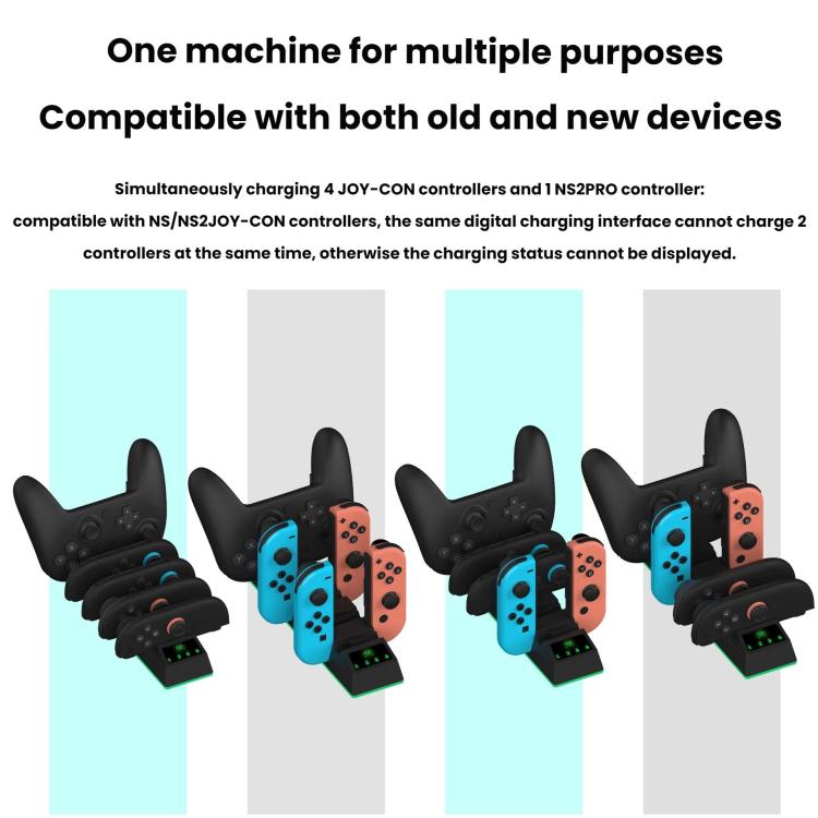 For Nintendo Switch 2/Switch 2 Pro PGTECH 9 In 1 Universal Left Right Controller Charging Dock