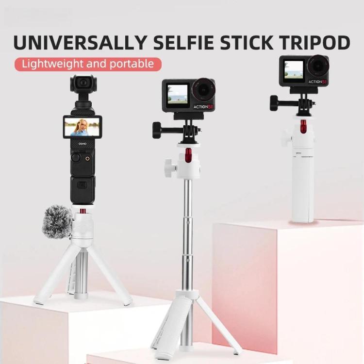 Flymile 15.8-30.8cm Tripod Selfie Stick for Action Cameras With 360-degree Adjustable Ball Head & Cold Shoe