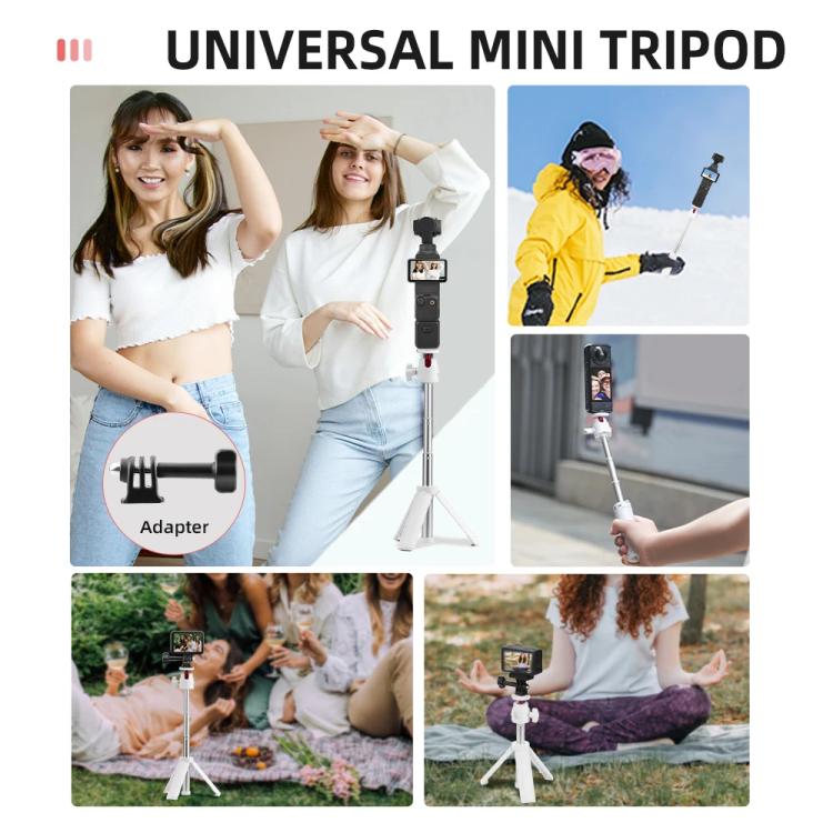 Flymile 15.8-30.8cm Tripod Selfie Stick for Action Cameras With 360-degree Adjustable Ball Head & Cold Shoe