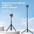 Flymile 1.63m Magnetic Quick-Release Tripod Selfie Stick for Action Cameras for Vlogging, Outdoor Sports, FLY018_2
