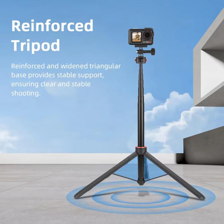 Flymile 1.63m Magnetic Quick-Release Tripod Selfie Stick for Action Cameras for Vlogging, Outdoor Sports, FLY018_2
