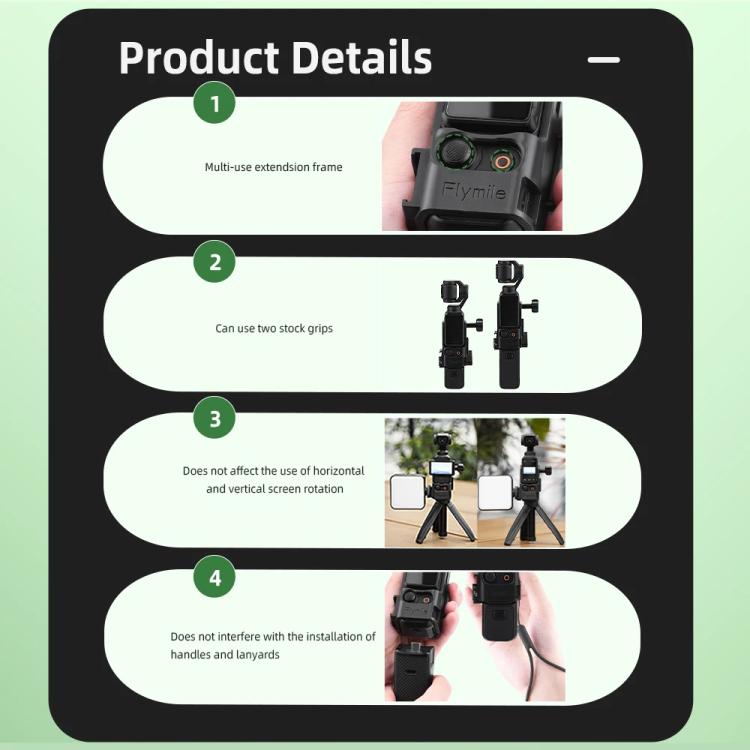 For DJI Osmo Pocket 3 Flymile Multi-Purpose Adapter Frame Expandable Mount