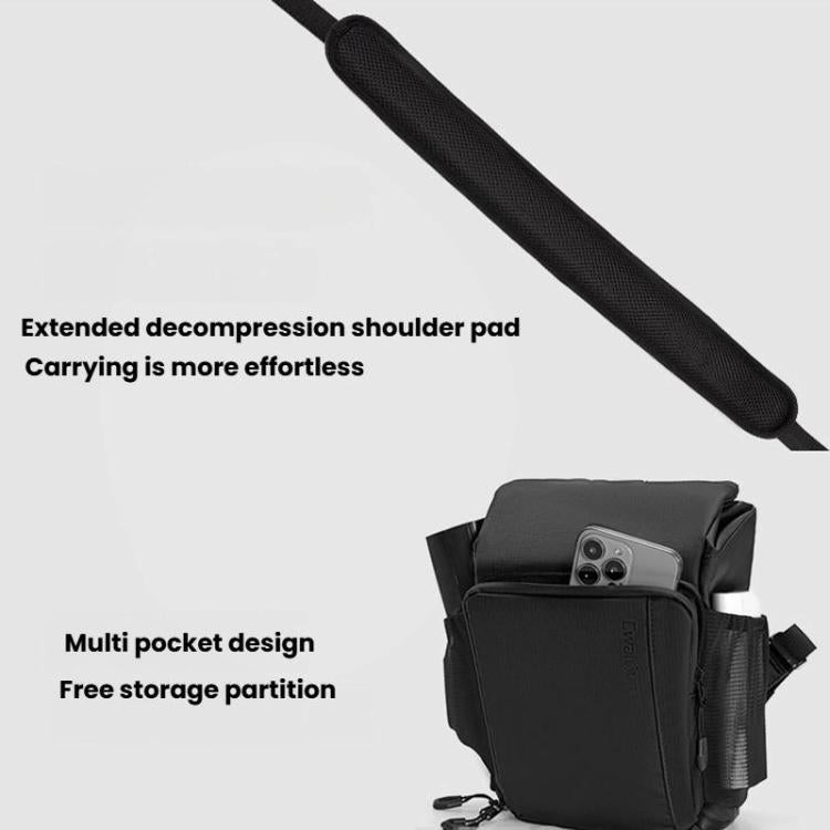 Cwatcun D198 Small Expandable Single Shoulder Camera Bag Waterproof Multi-Function Camera Bag, D198