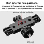 Aluminum Alloy 3 Station Live Streaming Stand Action Camera Multi Functional Expansion Adapter Accessory, 3 Card, 2 Card To 3 Card, 1/4 Pitch To 3 Card, 1 Inch Ball Head To 3 Card, 17mm Ball Head To 3 Card