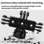 Aluminum Alloy 3 Station Live Streaming Stand Action Camera Multi Functional Expansion Adapter Accessory, 3 Card, 2 Card To 3 Card, 1/4 Pitch To 3 Card, 1 Inch Ball Head To 3 Card, 17mm Ball Head To 3 Card