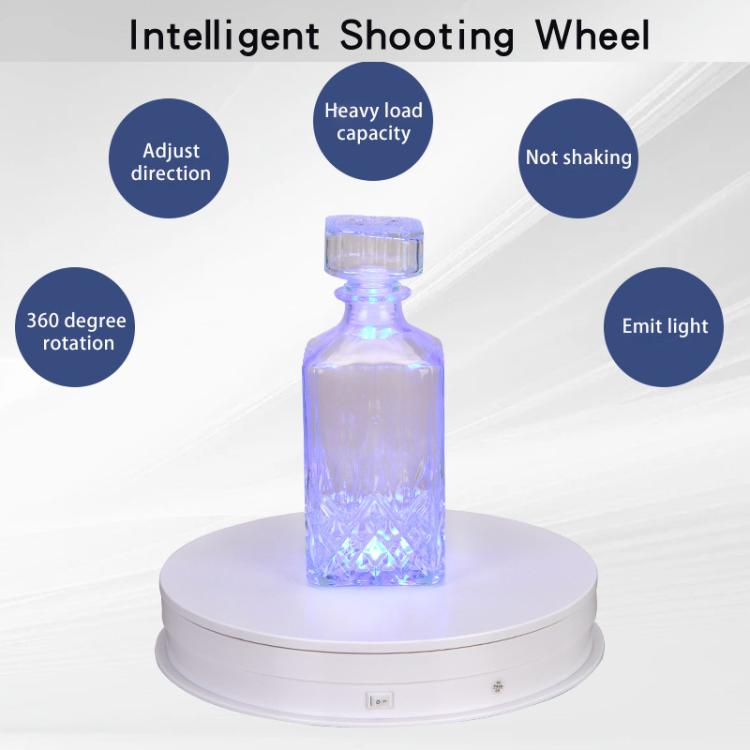 Remote Control Light Rotating Tray Still Life Display Adjustable Speed Brightness Jewelry Stand, 20cm White Base White Light Direct Plug, 20cm Black Base White Light Direct Plug, 20cm White Base Colorful Light Direct Plug                               ...