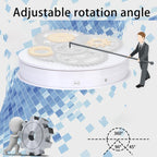 Remote Control Light Rotating Tray Still Life Display Adjustable Speed Brightness Jewelry Stand, 20cm White Base White Light Direct Plug, 20cm Black Base White Light Direct Plug, 20cm White Base Colorful Light Direct Plug                               ...