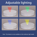 Remote Control Light Rotating Tray Still Life Display Adjustable Speed Brightness Jewelry Stand, 20cm White Base White Light Direct Plug, 20cm Black Base White Light Direct Plug, 20cm White Base Colorful Light Direct Plug                               ...