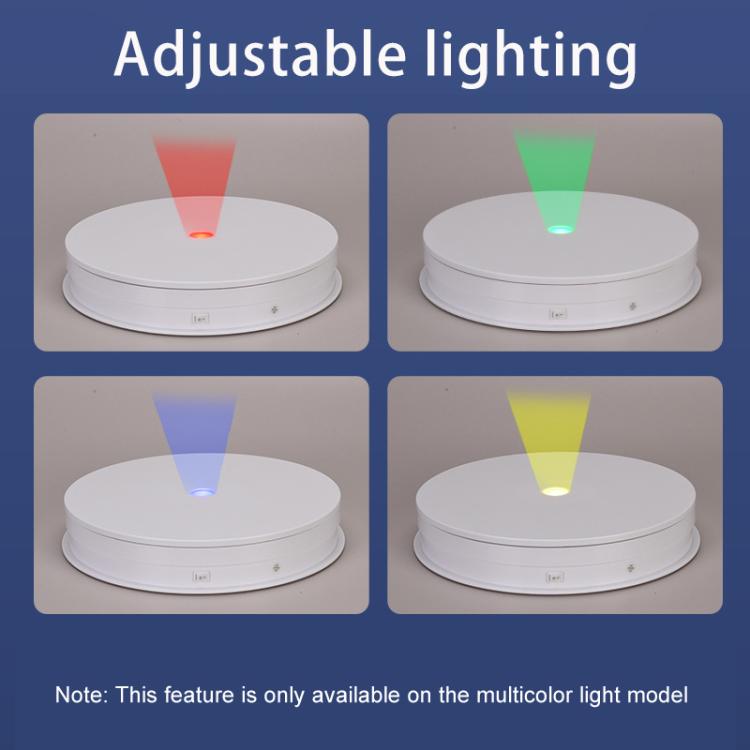 Remote Control Light Rotating Tray Still Life Display Adjustable Speed Brightness Jewelry Stand, 20cm White Base White Light Direct Plug, 20cm Black Base White Light Direct Plug, 20cm White Base Colorful Light Direct Plug                               ...
