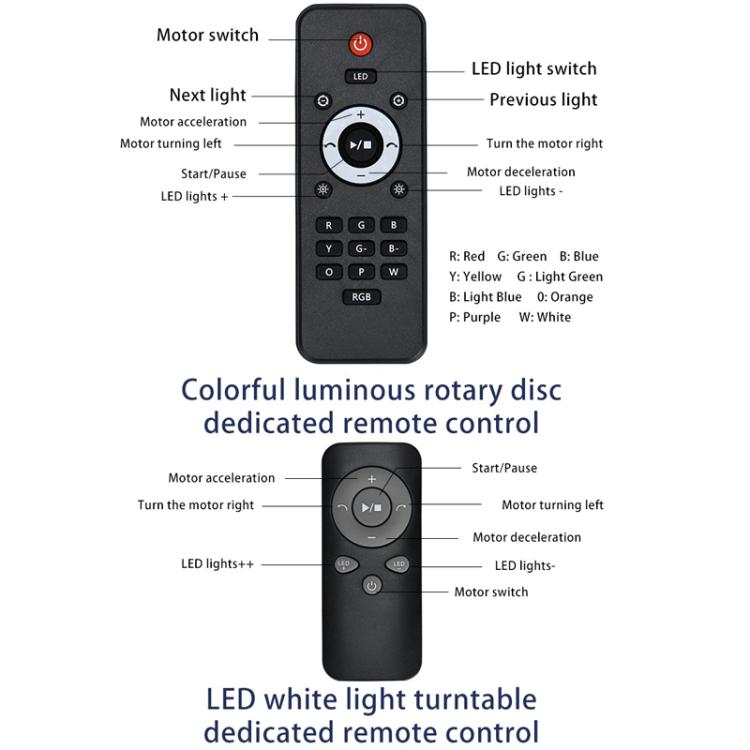 Remote Control Light Rotating Tray Still Life Display Adjustable Speed Brightness Jewelry Stand, 20cm White Base White Light Direct Plug, 20cm Black Base White Light Direct Plug, 20cm White Base Colorful Light Direct Plug                               ...