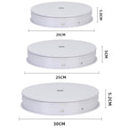 Remote Control Light Rotating Tray Still Life Display Adjustable Speed Brightness Jewelry Stand, 20cm White Base White Light Direct Plug, 20cm Black Base White Light Direct Plug, 20cm White Base Colorful Light Direct Plug                               ...